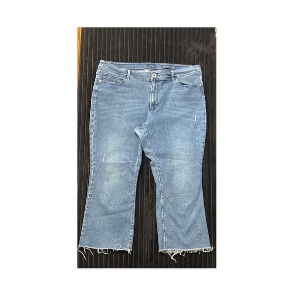 J.Jill Kick-Flare Ankle Jeans – Women’s Size 16 Medium Wash Distressed Stretch - Picture 1 of 3